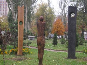 Standort der Skulpturengruppe in Donezk/Ukraine